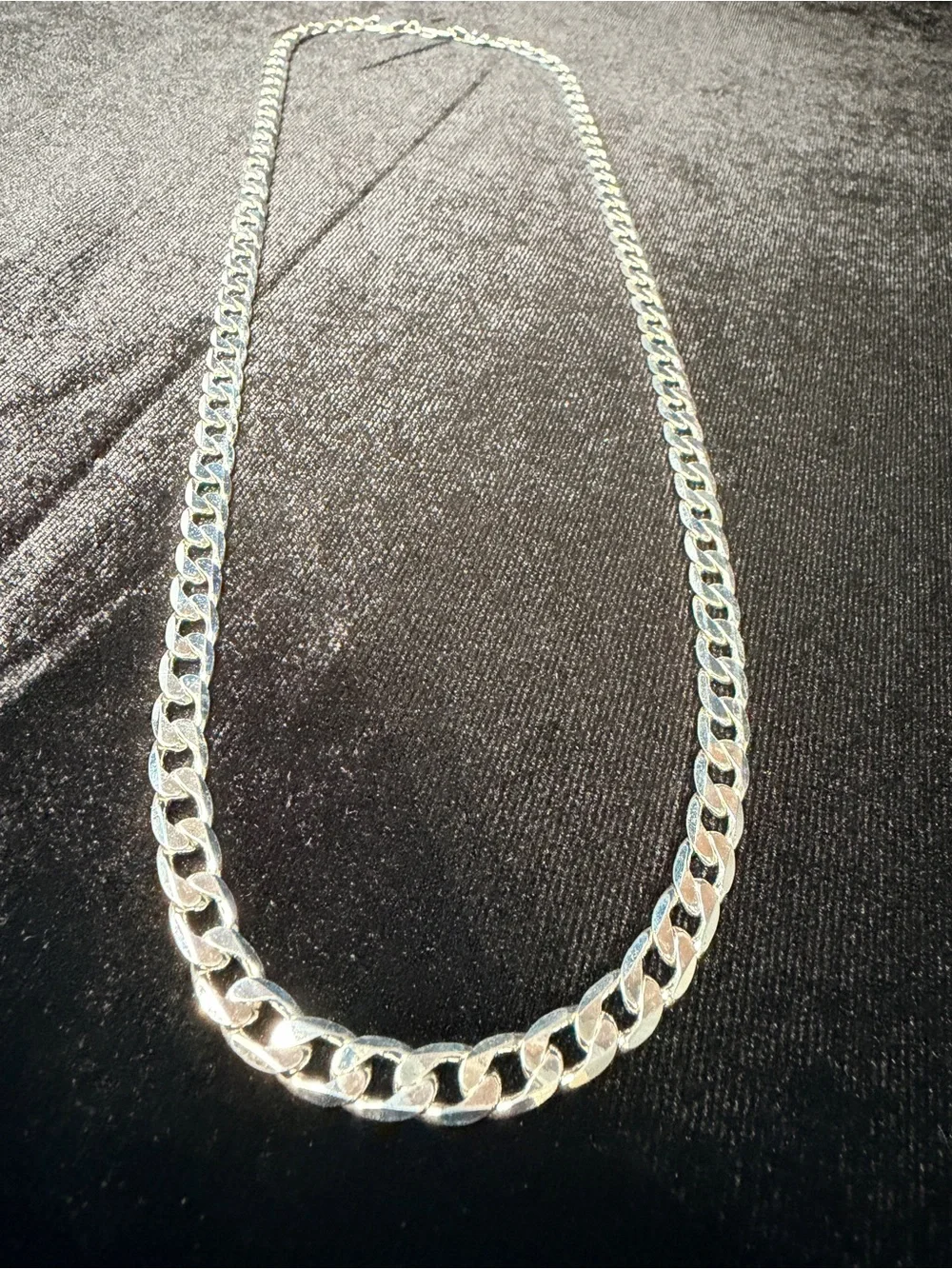 925 Stamped 24in 6.2MM Cuban Necklace WG Finish 29.7g Lobster Clasp BRAND NEW